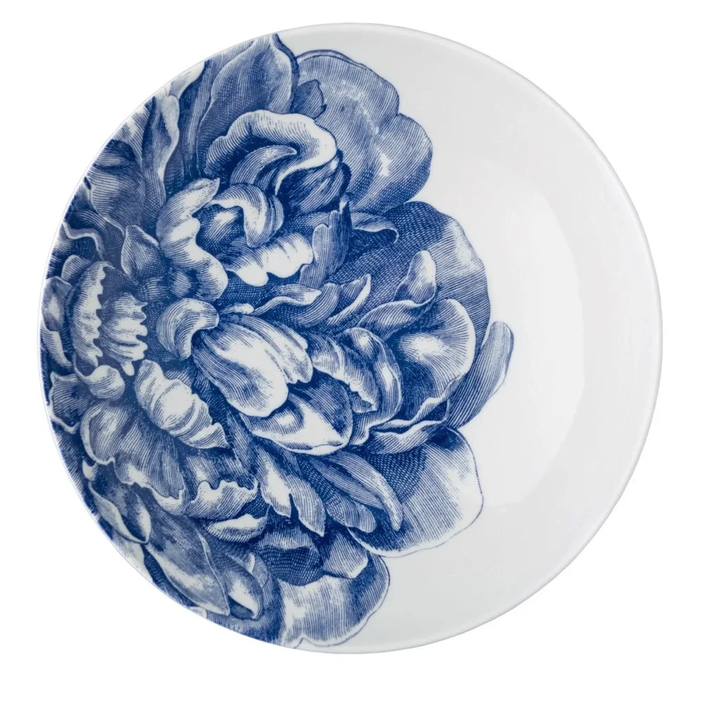 NWT Set of 4 Caskata Peony Blue Bloom Dinner Plates!